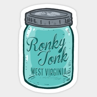 West Virginia Ronkytonk Mason Jar Sticker